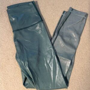 Lululemon x Peloton Shiny Green Leggings